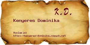 Kenyeres Dominika névjegykártya